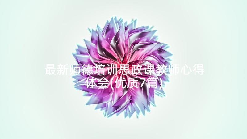 最新师德培训思政课教师心得体会(优质7篇)