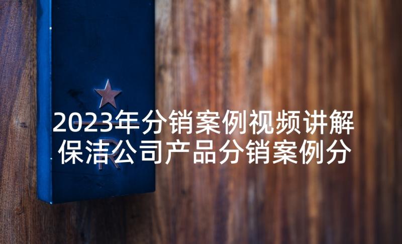 2023年分销案例视频讲解 保洁公司产品分销案例分析报告(汇总5篇)