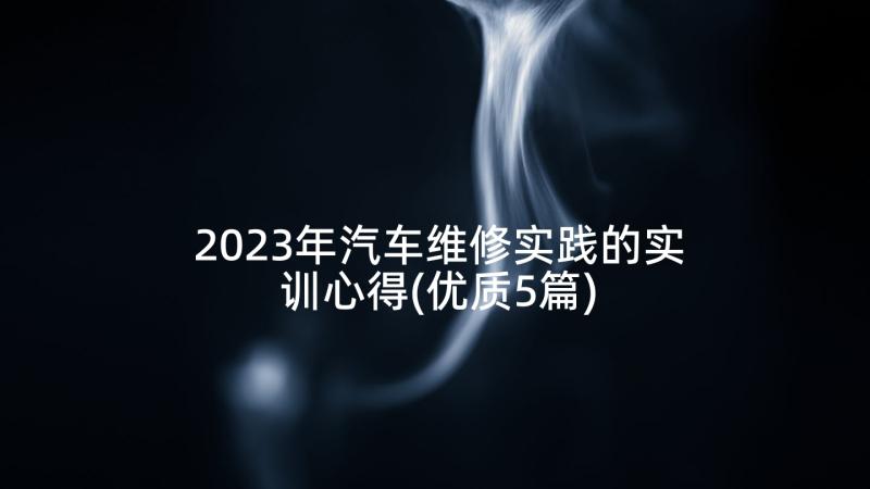 2023年汽车维修实践的实训心得(优质5篇)