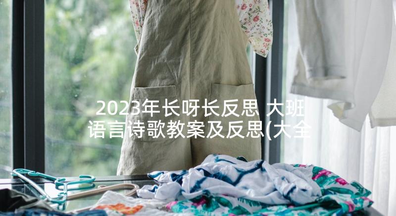 2023年长呀长反思 大班语言诗歌教案及反思(大全10篇)