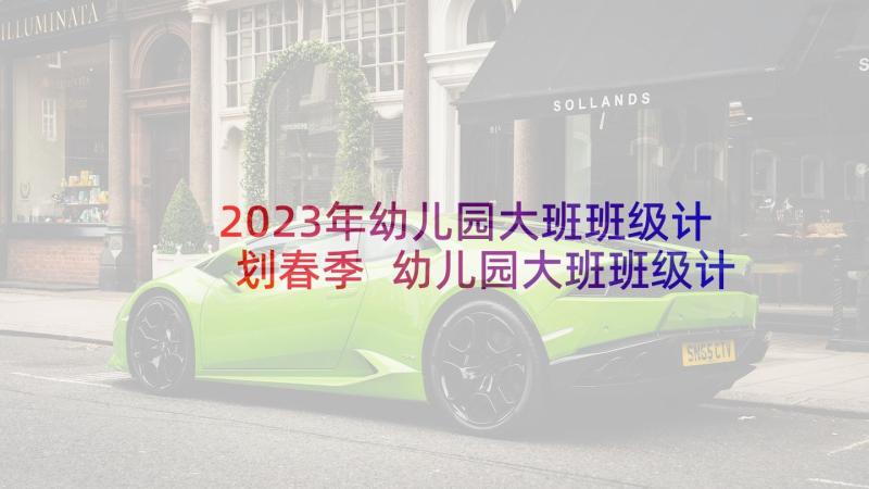 2023年幼儿园大班班级计划春季 幼儿园大班班级计划(优质7篇)