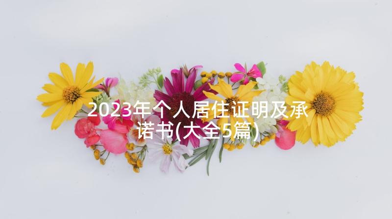 2023年个人居住证明及承诺书(大全5篇)