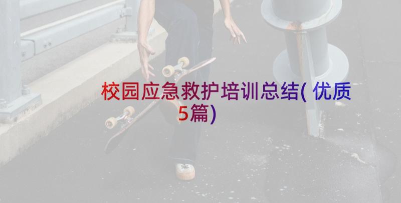 校园应急救护培训总结(优质5篇)