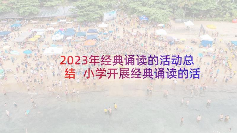 2023年经典诵读的活动总结 小学开展经典诵读的活动总结(模板5篇)