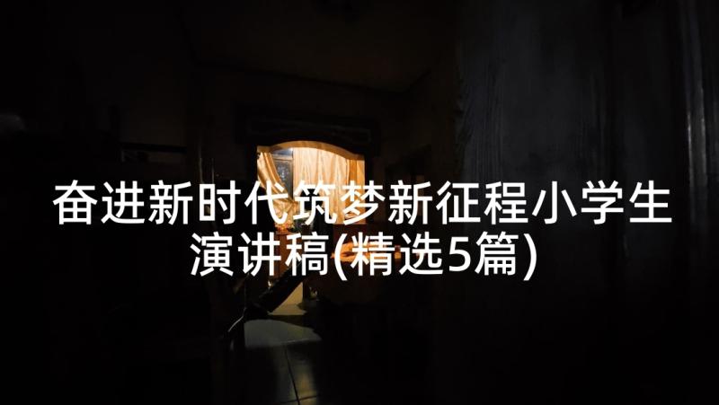 奋进新时代筑梦新征程小学生演讲稿(精选5篇)