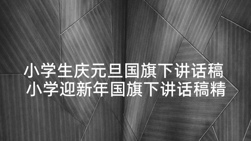 小学生庆元旦国旗下讲话稿 小学迎新年国旗下讲话稿精辟(通用5篇)