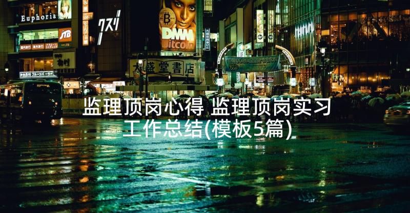 监理顶岗心得 监理顶岗实习工作总结(模板5篇)