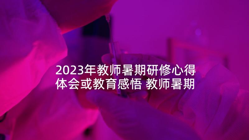 2023年教师暑期研修心得体会或教育感悟 教师暑期研修学习心得体会(汇总6篇)