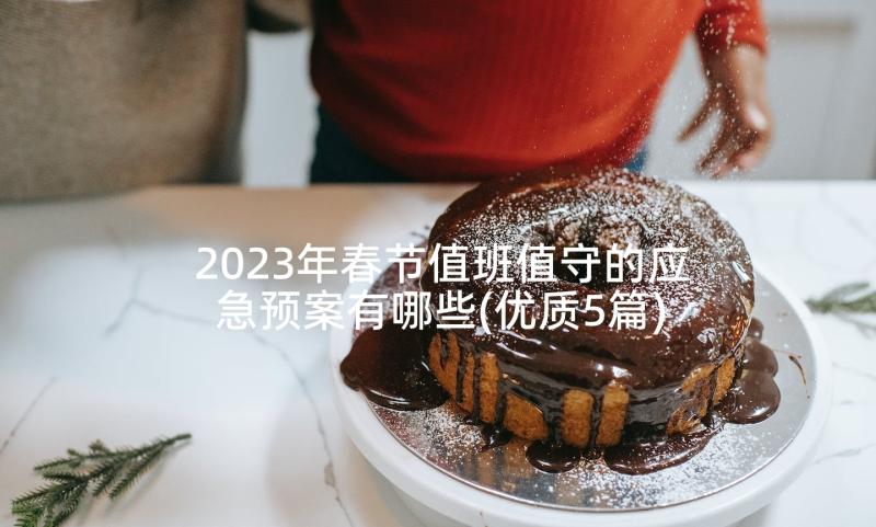 2023年春节值班值守的应急预案有哪些(优质5篇)