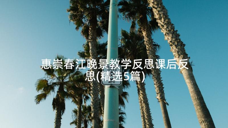 惠崇春江晚景教学反思课后反思(精选5篇)