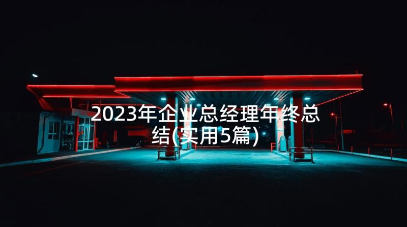 2023年企业总经理年终总结(实用5篇)