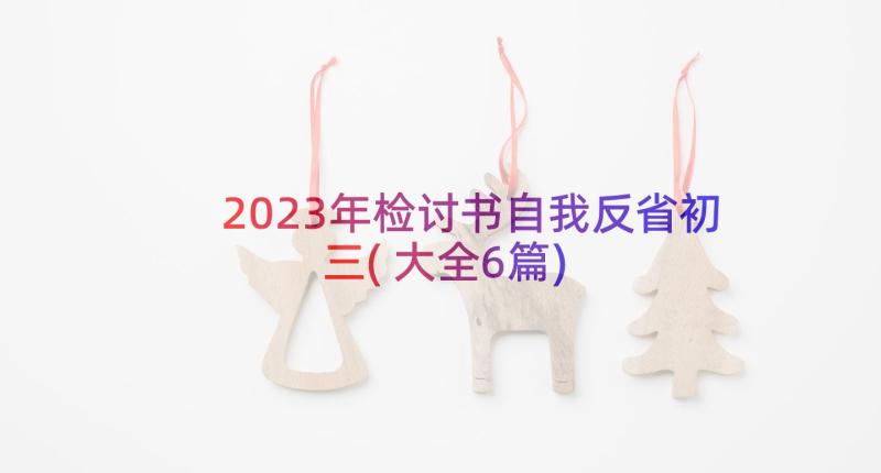 2023年检讨书自我反省初三(大全6篇)
