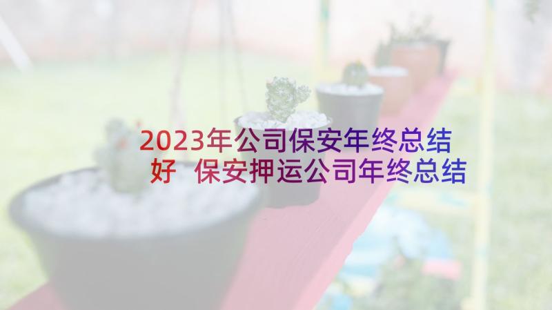 2023年公司保安年终总结好 保安押运公司年终总结(大全8篇)