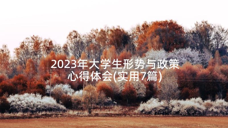 2023年大学生形势与政策心得体会(实用7篇)