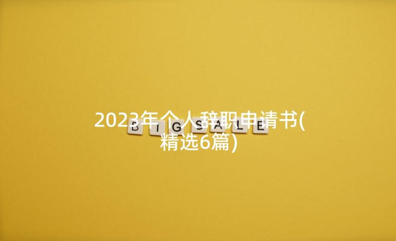 2023年个人辞职申请书(精选6篇)