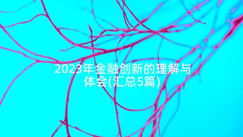 2023年金融创新的理解与体会(汇总5篇)