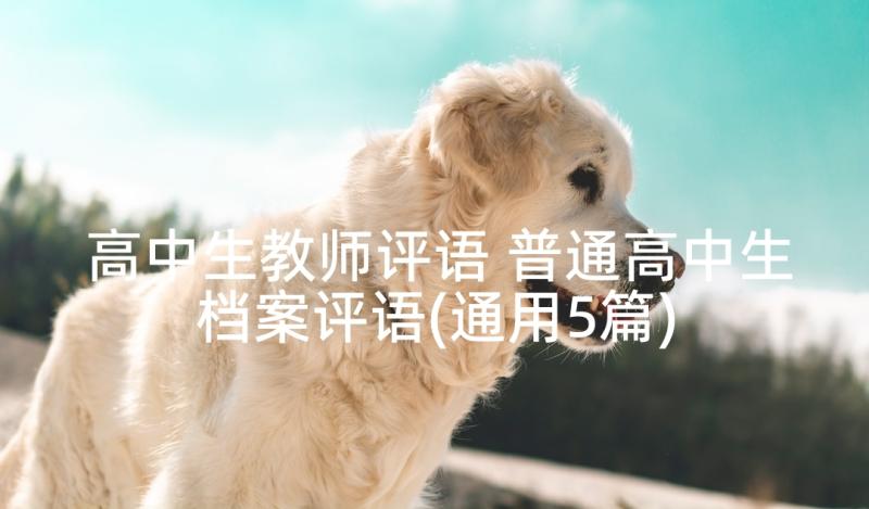 高中生教师评语 普通高中生档案评语(通用5篇)