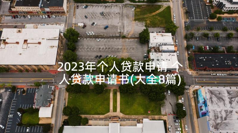 2023年个人贷款申请 个人贷款申请书(大全8篇)