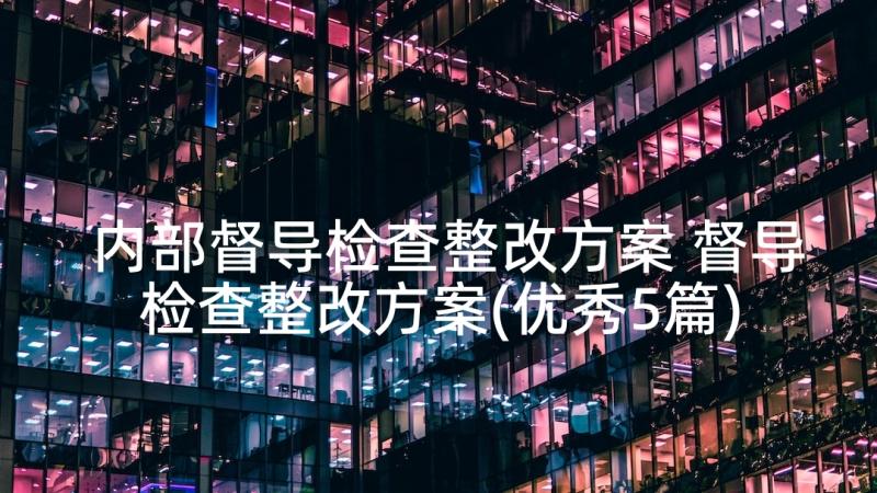 内部督导检查整改方案 督导检查整改方案(优秀5篇)