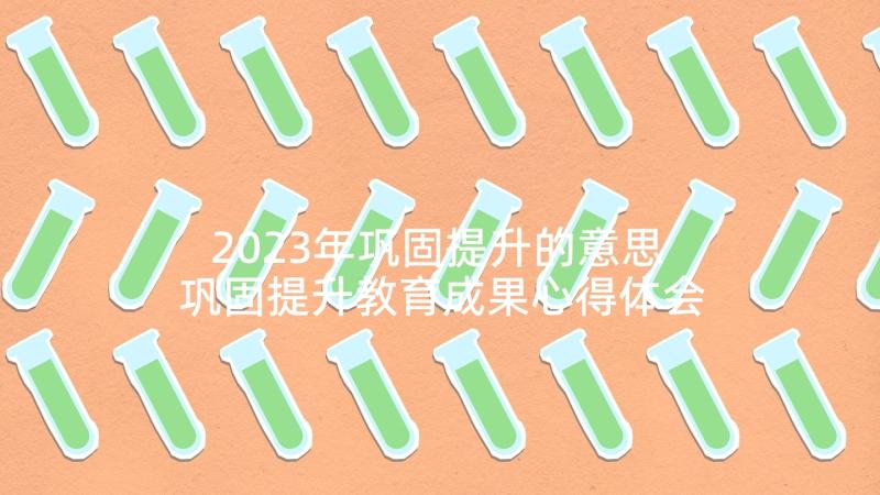 2023年巩固提升的意思 巩固提升教育成果心得体会(优秀5篇)