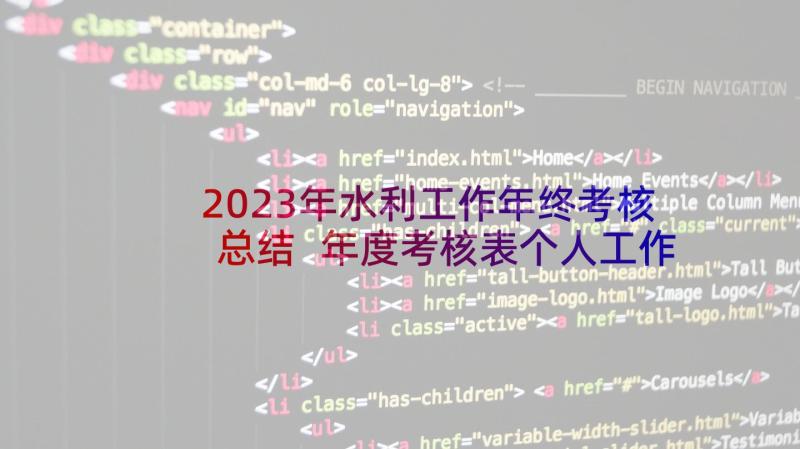 2023年水利工作年终考核总结 年度考核表个人工作总结(实用10篇)