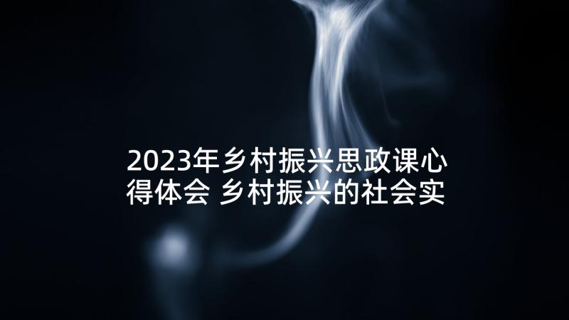 2023年乡村振兴思政课心得体会 乡村振兴的社会实践报告(通用9篇)