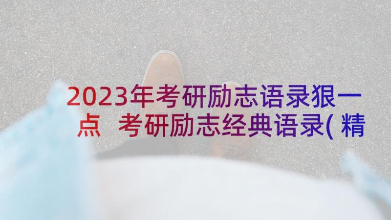 2023年考研励志语录狠一点 考研励志经典语录(精选5篇)