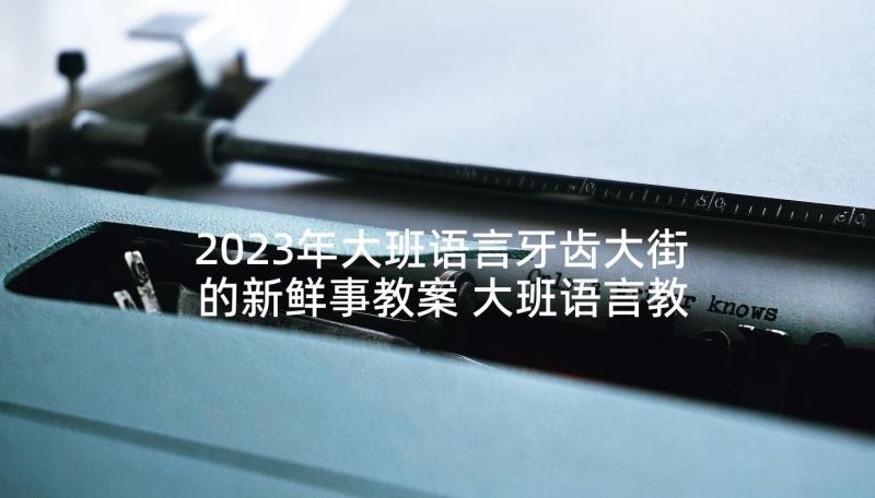 2023年大班语言牙齿大街的新鲜事教案 大班语言教案冰箱里的秘密教案及教学反思(汇总5篇)