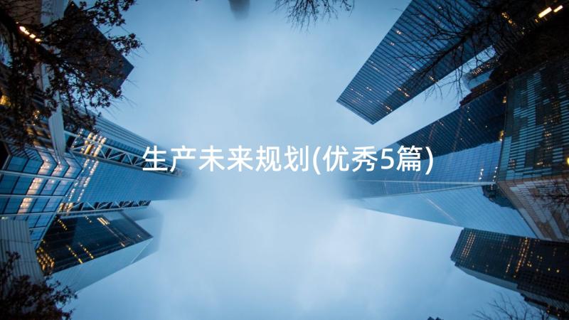 生产未来规划(优秀5篇)