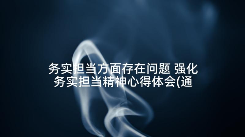 务实担当方面存在问题 强化务实担当精神心得体会(通用5篇)