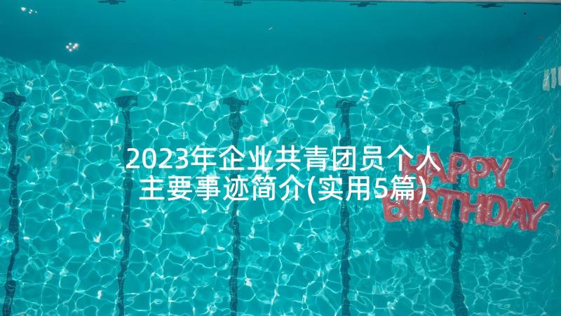 2023年企业共青团员个人主要事迹简介(实用5篇)