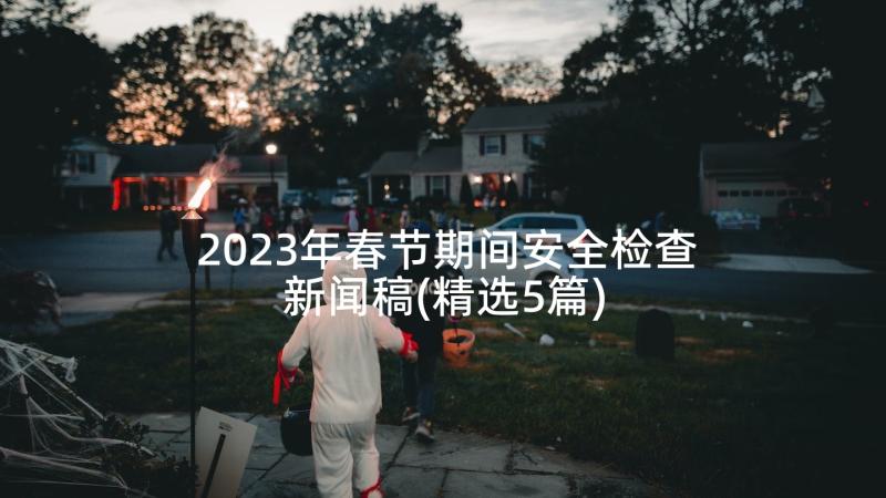 2023年春节期间安全检查新闻稿(精选5篇)