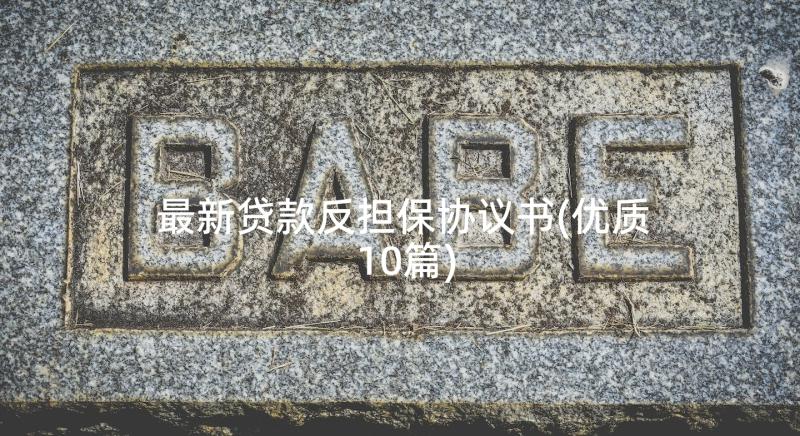 最新贷款反担保协议书(优质10篇)