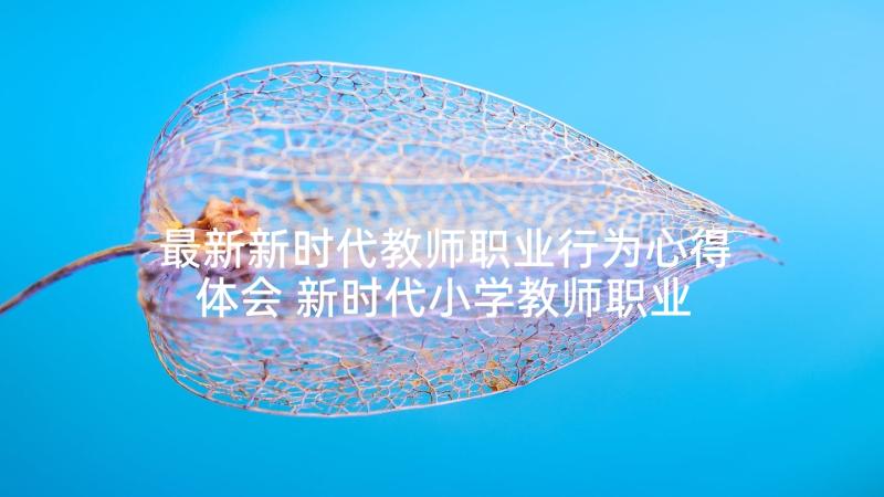 最新新时代教师职业行为心得体会 新时代小学教师职业行为心得体会(优质7篇)