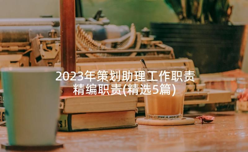 2023年策划助理工作职责精编职责(精选5篇)