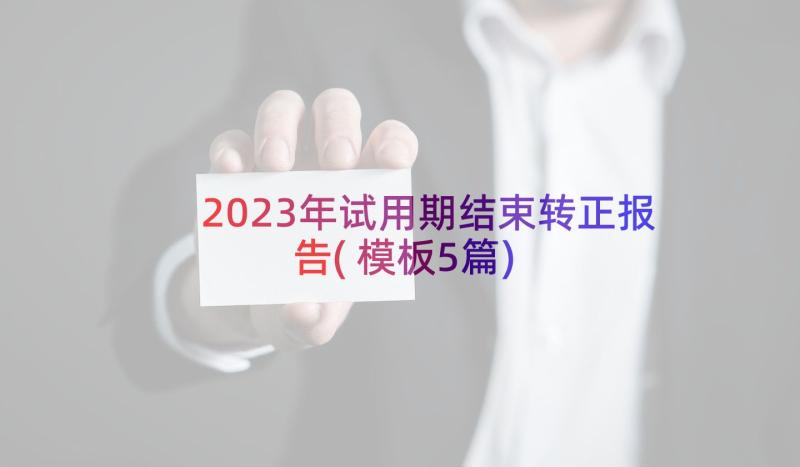 2023年试用期结束转正报告(模板5篇)