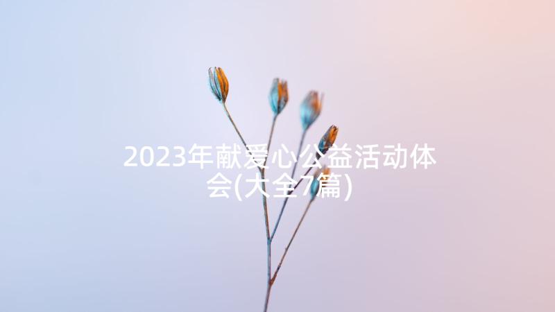 2023年献爱心公益活动体会(大全7篇)
