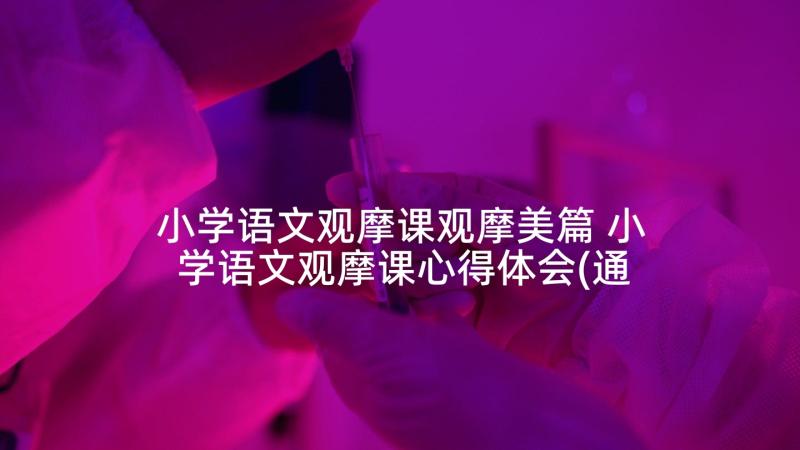 小学语文观摩课观摩美篇 小学语文观摩课心得体会(通用5篇)