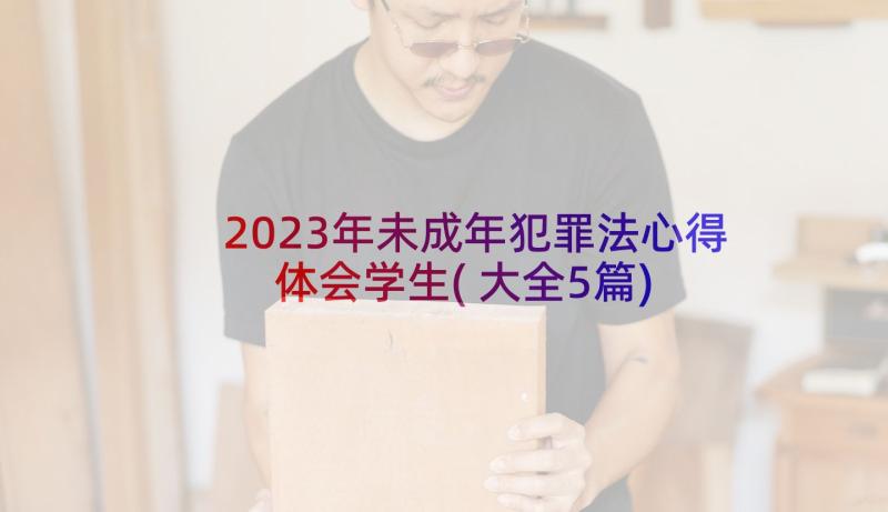 2023年未成年犯罪法心得体会学生(大全5篇)
