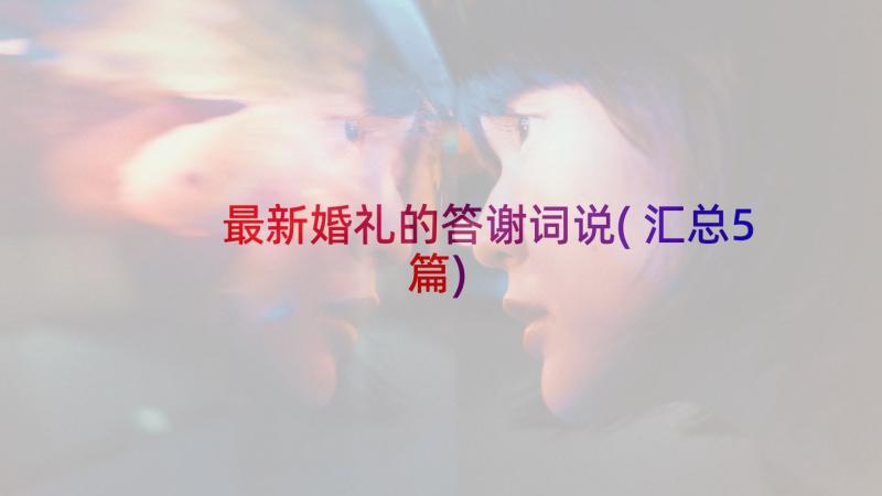 最新婚礼的答谢词说(汇总5篇)