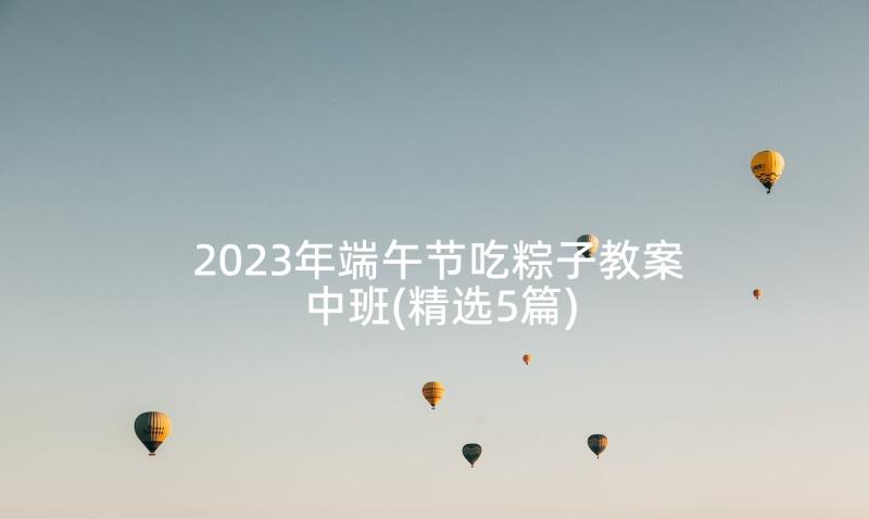 2023年端午节吃粽子教案中班(精选5篇)