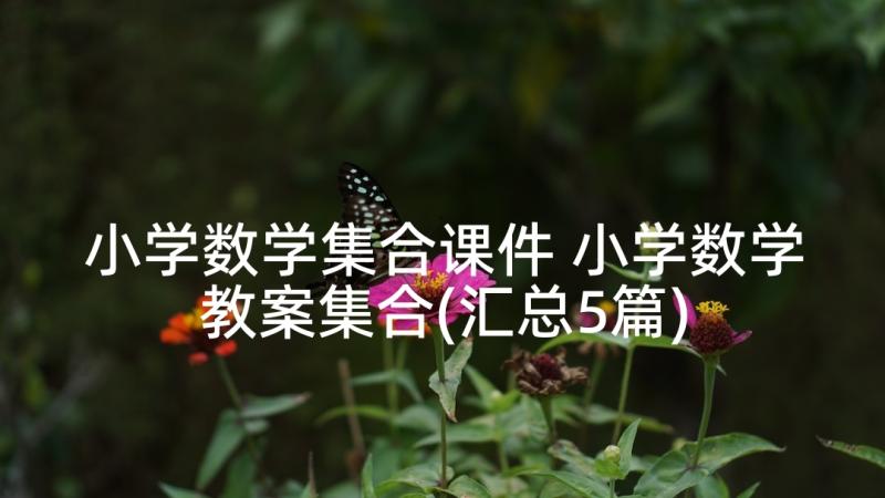 小学数学集合课件 小学数学教案集合(汇总5篇)