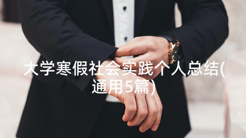 大学寒假社会实践个人总结(通用5篇)