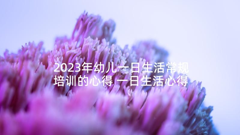 2023年幼儿一日生活常规培训的心得 一日生活心得体会幼儿园(精选9篇)