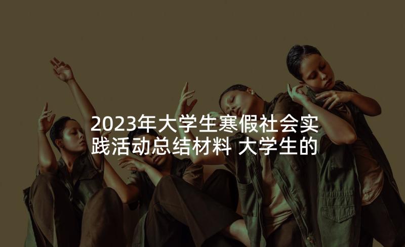 2023年大学生寒假社会实践活动总结材料 大学生的寒假社会实践活动报告(实用6篇)