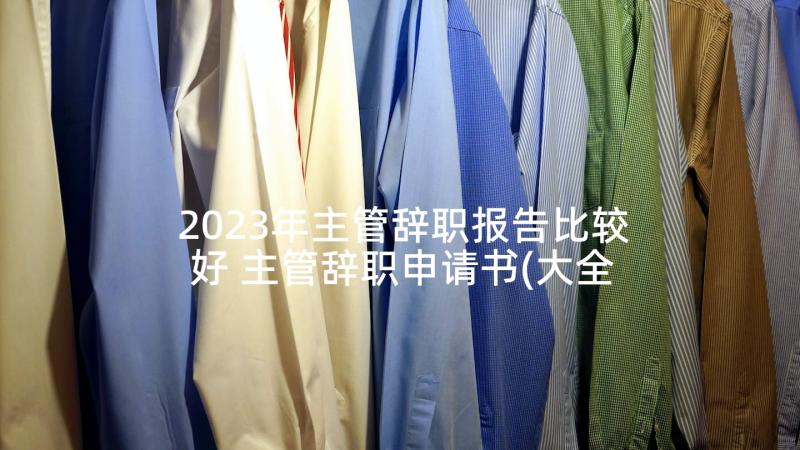 2023年主管辞职报告比较好 主管辞职申请书(大全5篇)