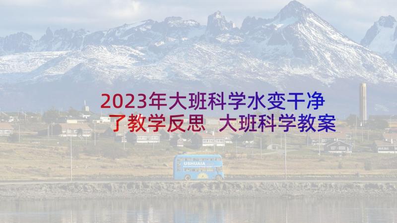 2023年大班科学水变干净了教学反思 大班科学教案及教学反思(大全6篇)