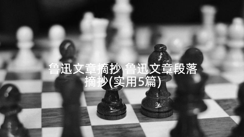 鲁迅文章摘抄 鲁迅文章段落摘抄(实用5篇)