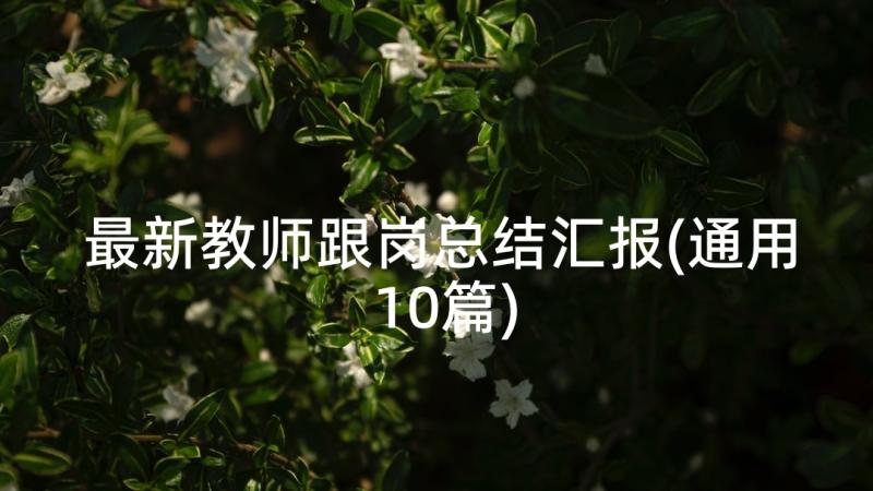 最新教师跟岗总结汇报(通用10篇)