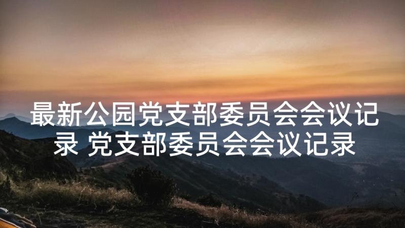 最新公园党支部委员会会议记录 党支部委员会会议记录(模板5篇)
